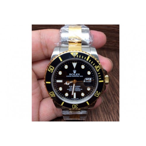 Rolex Submariner 116613 LN SS/YG Black Dial & Bezel on SS/YG Bracelet SA3135