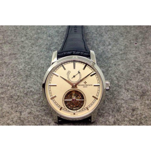 Vacheron Constantin The Patrimony Tourbillon SS Power Reserve TF Best Edition Cream Dial on Black Croco Leather Strap Vacheron Constantin The Patrimony Tourbillon SS Power Reserve TF Best Edition Cream Dial on Black Croco Leather Strap