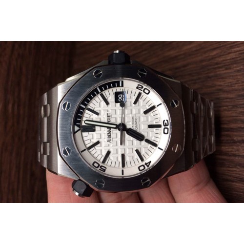 Audemars Piguet Royal Oak Offshore Diver JF V7 White Dial on SS Bracelet A2824