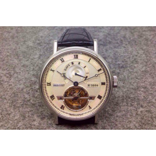 Breguet Jubilee Tourbillon 5 Days SS on Black Leather Strap