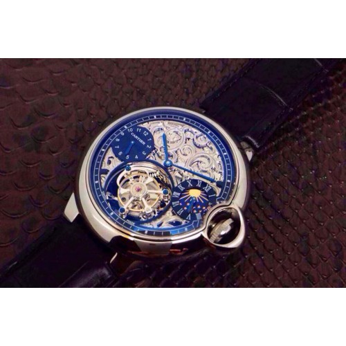 Cartier Skeleton Tourbillon SS/LE Blue Dail