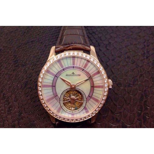 Master Tourbillon RG Diamonds Bezel White MOP Dial on Black Leather Strap Master Tourbillon RG Diamonds Bezel White MOP Dial on Black Leather Strap