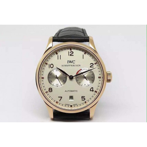 IWC Portuguese 7 Days RG/LE White/R-Gold Asia 21J 21600bph