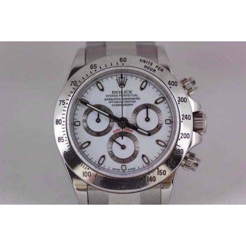 Rolex Daytona 116520 JF White Dial on SS Bracelet A7750 Rolex Daytona 116520 JF White Dial on SS Bracelet A7750
