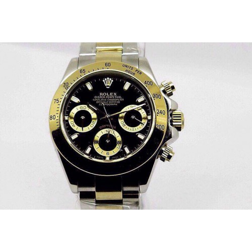Rolex Daytona 116520 JF Black Dial on SS/YG Bracelet A7750