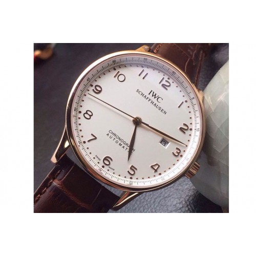 IWC Portuguese 1:1 Best Edtion 89000 Movement  RG/LE White Dial