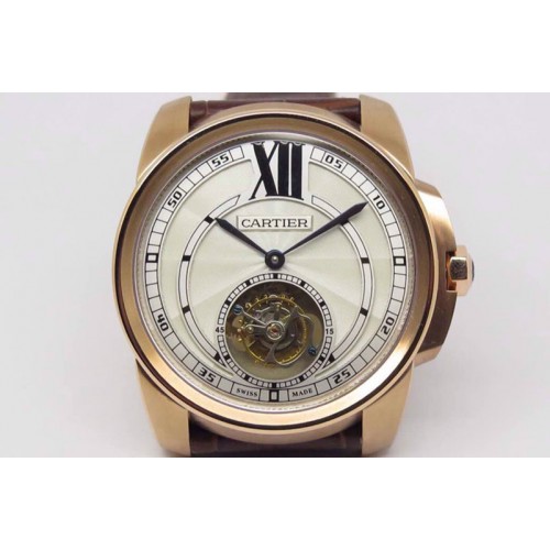 Cartier Calibre de Cartier Tourbillon RG/LE White Flying Tourbillon