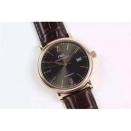 IWC Portofino Automatic RG Brown RG Stick Dial on Brown Leather Strap A2892 IWC Portofino Automatic RG Brown RG Stick Dial on Brown Leather Strap A2892