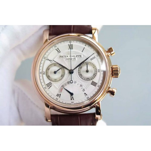 Patek Philippe Calatrava Hand-winding Power Reserve Chronograph RG White Dial Patek Philippe Calatrava Hand-winding Power Reserve Chronograph RG White Dial