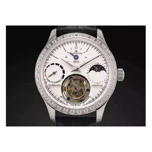 Jaeger-LeCoultre Tourbillon Moonphase/PR Diamond Bezel RG/LE White Dails Jaeger-LeCoultre Tourbillon Moonphase/PR Diamond Bezel RG/LE White Dails