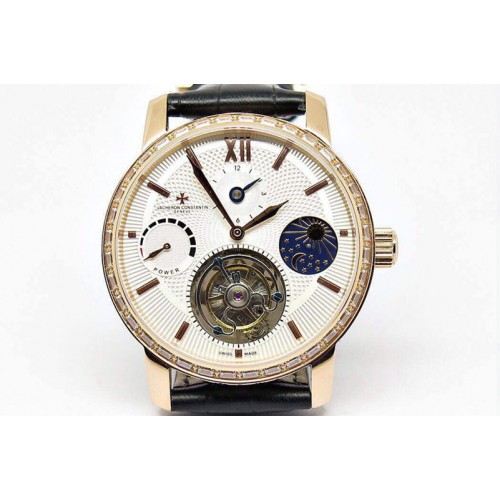 Vacheron Constantin Tourbillon Rose Gold Case White Dail Vacheron Constantin Tourbillon Rose Gold Case White Dail