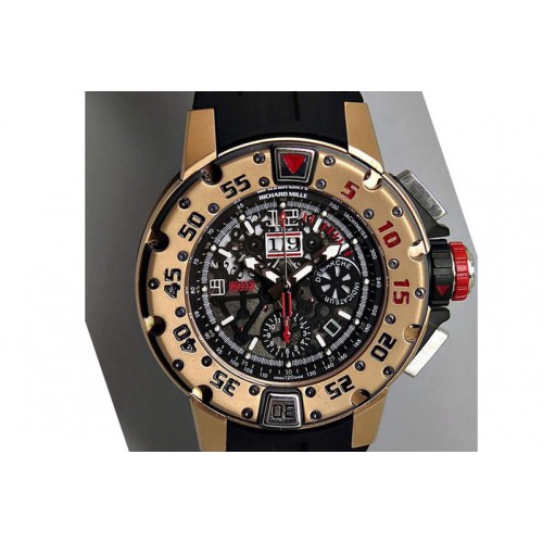 Richard Mille RM032 47mm RG Skeleton Dial on Black Rubber Strap A7750 Richard Mille RM032 47mm RG Skeleton Dial on Black Rubber Strap A7750
