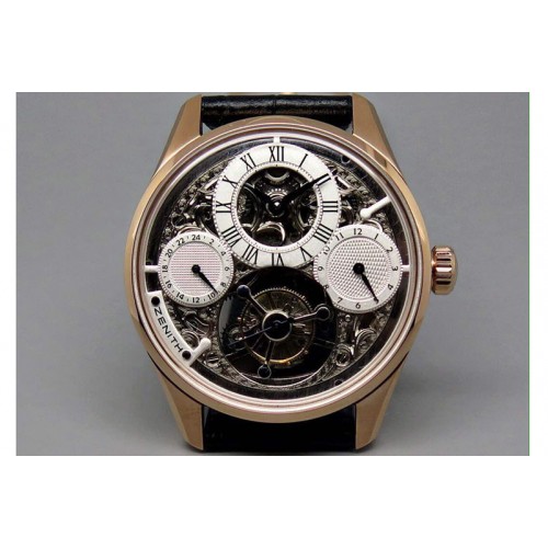 Zenith EP Calender Skeleton Tourbillon RG/LE White Fly Tourbillon Zenith EP Calender Skeleton Tourbillon RG/LE White Fly Tourbillon