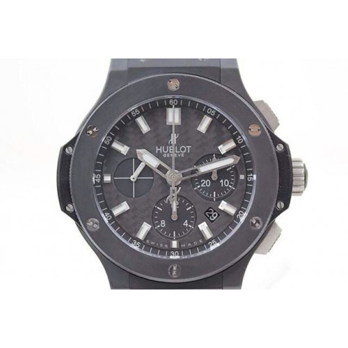Hublot Big Bang 44mm Full Ceramic Evolution Black Magic on Rubber Strap HUB4104