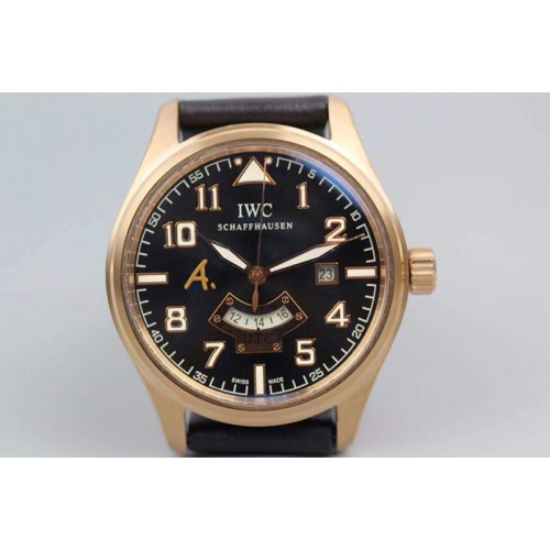 IWC St.Exupery limited edition IW326104 RG Black Dial on Brown Leather Strap A21J IWC St.Exupery limited edition IW326104 RG Black Dial on Brown Leather Strap A21J