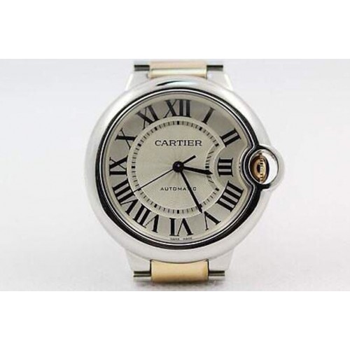Ballon Bleu de Cartier 36mm SS White Dial on RG Wrapped SS Bracelet ETA2671