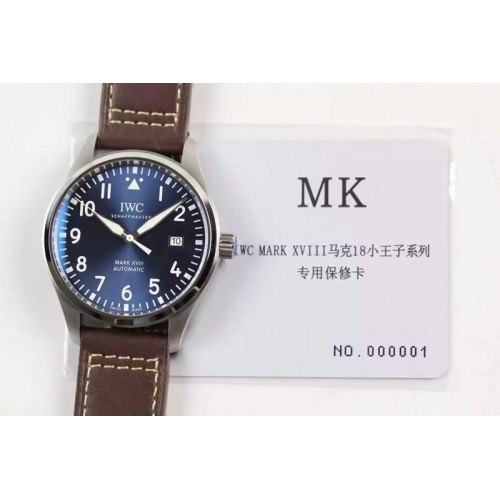 IWC MARK XVII Le Petit Prince IW327004 SS MK Blue DIAL ON Brown LEATHER STRAP A2892 IWC MARK XVII Le Petit Prince IW327004 SS MK Blue DIAL ON Brown LEATHER STRAP A2892
