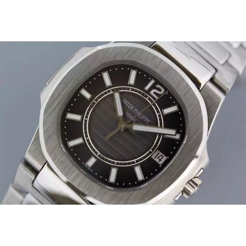 Patek Philippe Nautilis Ladies SS/SS Grey Swiss Eta Quartz 1:1