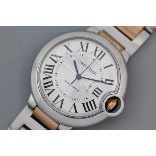Cartier Ballon Bleu de SS White Dial on SS/RG Bracelet SW200