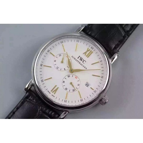 IWC Portofino Automatic SS/LE White Dial YG Mark MIYOTA 8219