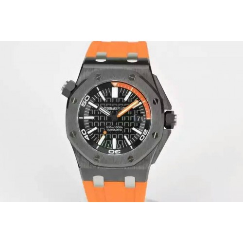 Audemars Piguet Royal Oak Offshore Diver Real Ceramic V6F Best Edition on Orange Rubber Strap A3120