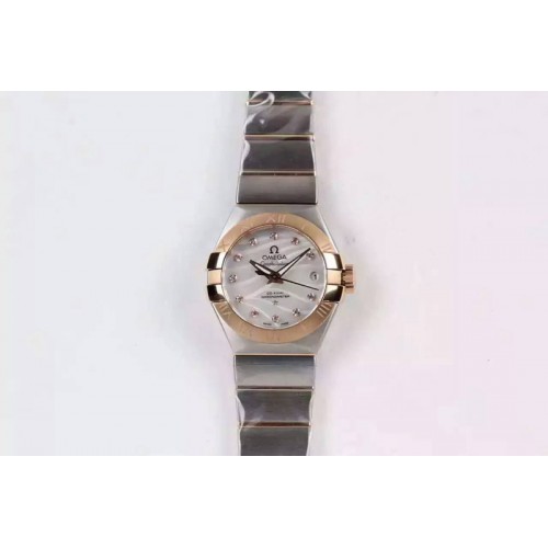 Omega Constellation Pluma Ladies SS/RG V6F White MOP Dial on SS Bracelet A8520 Omega Constellation Pluma Ladies SS/RG V6F White MOP Dial on SS Bracelet A8520