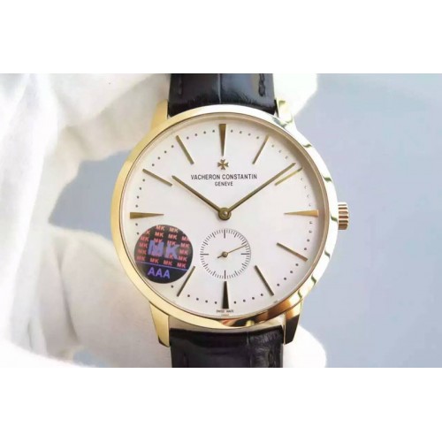 Vacheron Constantin YG MK Best Edition White Dial on Black Leather Strap