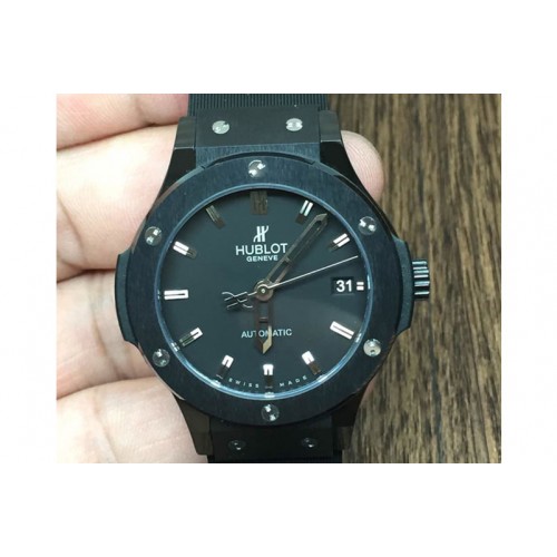 Hublot Big Bang 38mm JF 1:1 Black Dial on Black Rubber Strap M9105