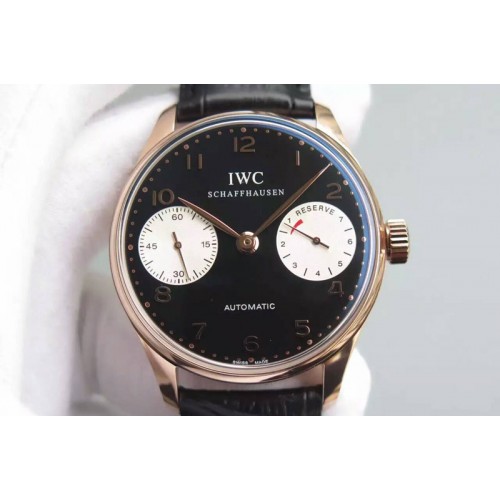 IWC Portuguese Real PR IW5001 YLF 1:1 Best Edition RG Black/White Dial on Black Leather Strap A52010 V3