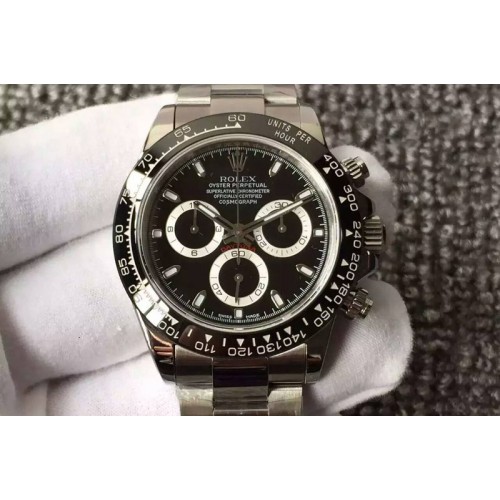 Rolex Daytona 116500 LN JF Best Edition Black Dial on SS Bracelet A7750 (Same Thickness as Genuine) Rolex Daytona 116500 LN JF Best Edition Black Dial on SS Bracelet A7750 (Same Thickness as Genuine)
