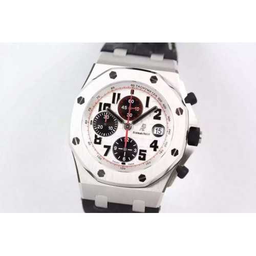 Audemars Piguet Royal Oak Offshore JF Ultimate Edition Silver Themes on Black Leather Strap A7750 V2