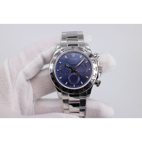 Rolex Daytona 2016 BP Full White Gold Wrapped Blue Dial on White Gold Bracelet A7750 Rolex Daytona 2016 BP Full White Gold Wrapped Blue Dial on White Gold Bracelet A7750