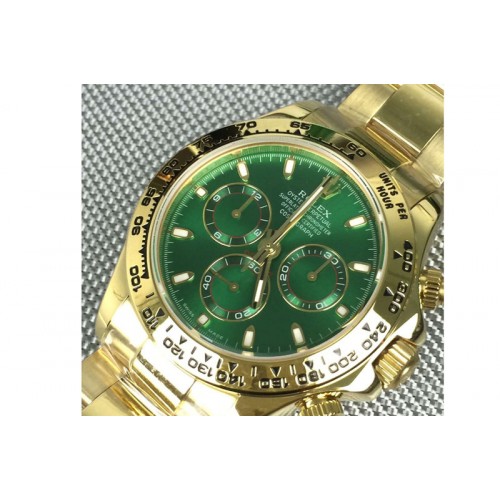 Rolex Rolex Daytona 2016 BP Full WhiteYellow Gold Wrapped Green Dial on White Gold Bracelet A7750 Rolex Rolex Daytona 2016 BP Full WhiteYellow Gold Wrapped Green Dial on White Gold Bracelet A7750