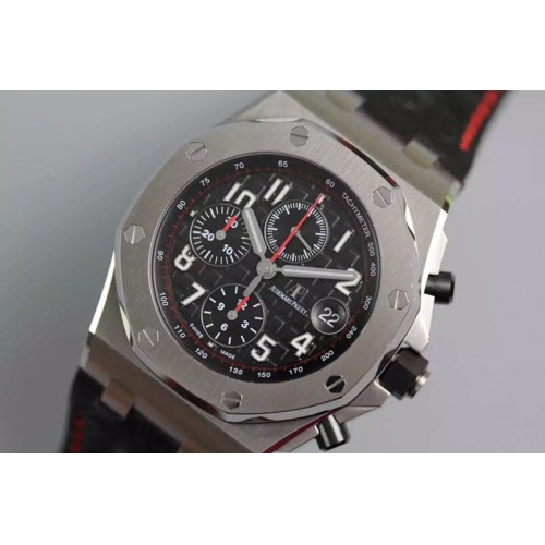 Audemars Piguet Royal Oak Offshore 2014 Noob 1:1 Best Edition Black Theme on Black Leather Strap A3126