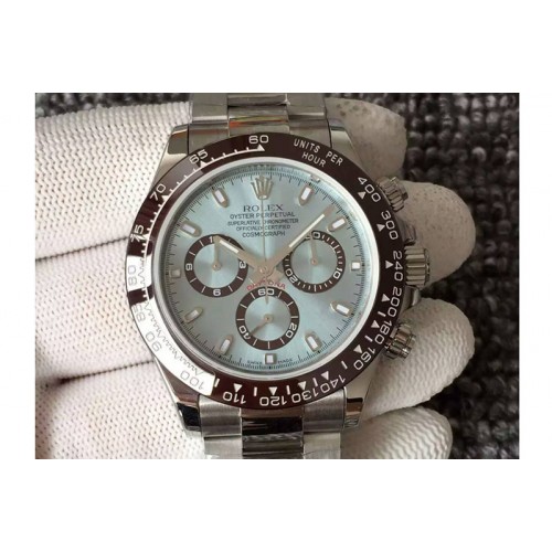 Rolex DAYTONA 2016 JF 1:1 Ice Blue DIAL Brown Ceramic Bezel ON SS BRACELET A23J