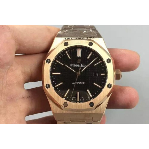 Audemars Piguet Royal Oak 41mm 15400 V6F 1:1 Best Edition RG/RG Black Dial A3120