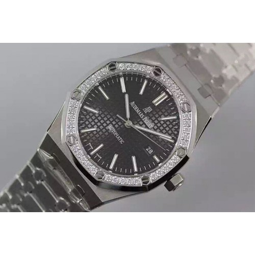 Audemars Piguet Royal Oak 41mm 15400 V6F 1:1 Best Edition SS/SS Diamond Bezel Black Dial A3120