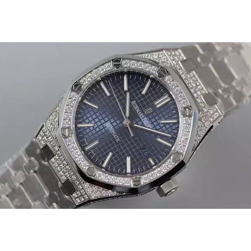 Audemars Piguet Royal Oak 41mm 15400 V6F 1:1 Best Edition SS/SS Diamond Bezel Blue Dial A3120