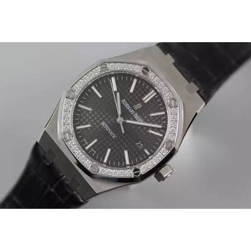 Audemars Piguet Royal Oak 41mm 15400 V6F 1:1 Best Edition SS/LE Diamond Bezel Black Dial A3120