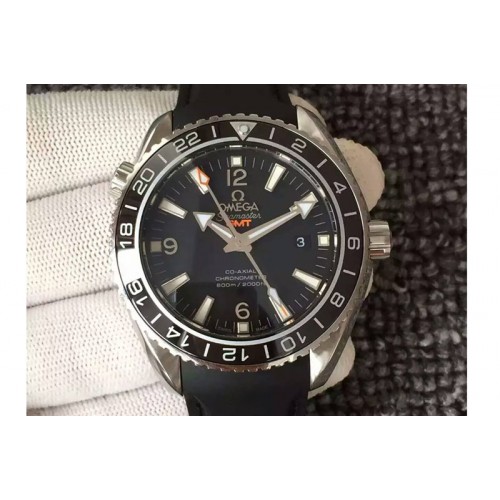 Omega Planet Ocean GMT 42mm Goodplanet V6F Best Edition Black Bezel Black Dial on Rubber Band A8605