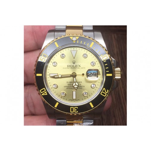 Rolex Submariner 116613 LN Noob 1:1 Best Edition YG Wrapped Bezel YG Dial on SS/YG Bracelet SA3135