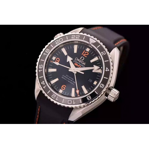 Omega 232.32.44.22.01.002 Seamaster Planet Ocean GMT Black SS/LE A8605