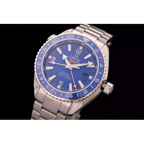 Omega 232.90.44.22.03.001 Seamaster Planet Ocean GMT Blue SS/SS A8605
