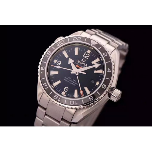 Omega 232.32.44.22.01.001 Seamaster Planet Ocean GMT Black SS/SS A8605