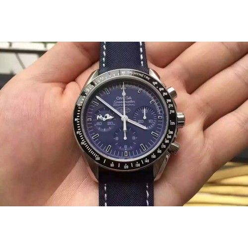 Omega Speedmaster Snoopy Chrono PVD Blue Dial on Blue Nylon Strap A9300