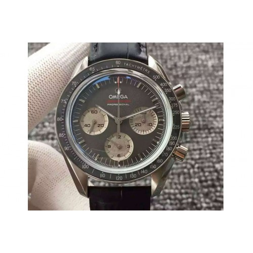 Omega Speedmaster MoonWatch SS Black Dial on Black Leather Strap Manual Winding Omega Speedmaster MoonWatch SS Black Dial on Black Leather Strap Manual Winding