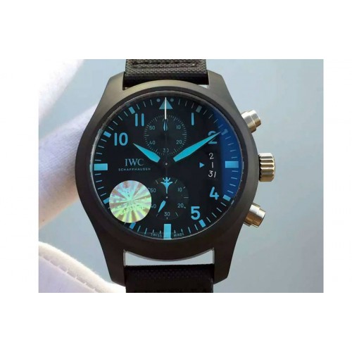 IWC Pilot Chrono IW388003 Real Ceramic V6 1:1 Best Edition on Black Nylon Strap A7750 IWC Pilot Chrono IW388003 Real Ceramic V6 1:1 Best Edition on Black Nylon Strap A7750