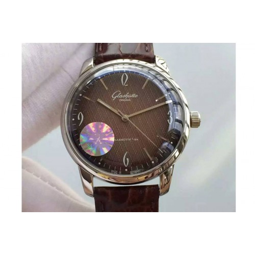 Glashutte Senator Automatic SS Brown Dial on Brown Leather Strap A3959