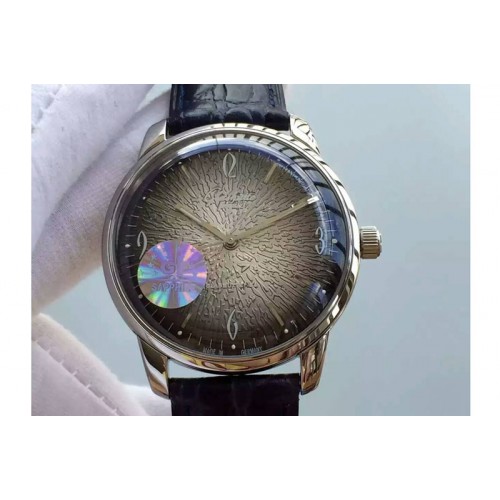 Glashutte Senator Automatic SS Gray Dial on Black Leather Strap A3959