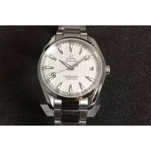Omega Aqua Terra 150M SS V6F 1:1 Best Edition White Textured Dial on SS Bracelet A8500
